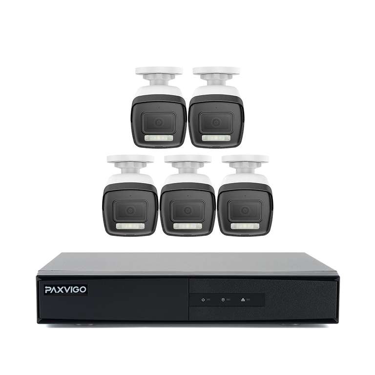 8-kanałowy system bezpieczeństwa PoE z 5 kamerami ESK510 PAXVIGO 3K 3072x1728