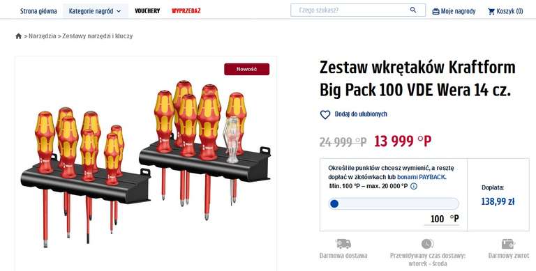 Zestaw wkrętaków Kraftform Big Pack 100 VDE Wera 14 cz.
