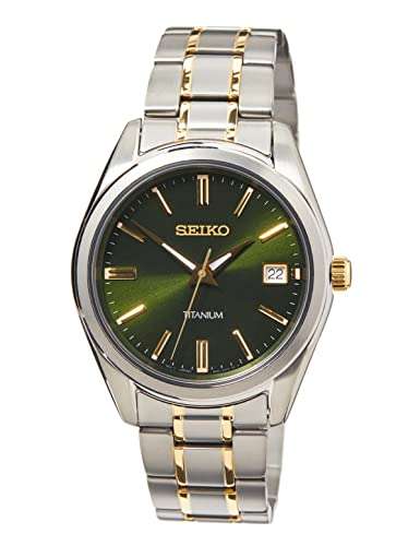 Męski tytanowy zegarek kwarcowy Seiko z bransoletą ze stali nierdzewnej 212.18€