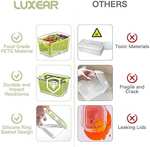 Luxear Pojemniki do przechowywania warzyw, owoców do lodówki, 3 pojemniki: 4,5 l + 1,7 l + 0,5 l, nie zawiera BPA, z otworami went., zielone