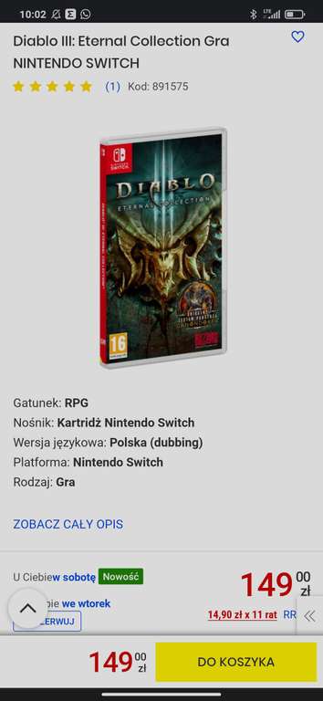 Diablo III: Eternal Collection Gra NINTENDO SWITCH