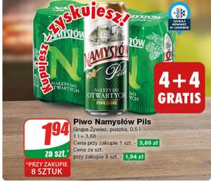 Piwo Namysłów 4+4 gratis (cena za 1szt. przy zakupie 8szt.)