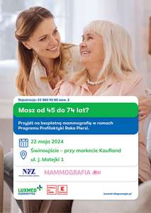 Bezpłatne badania mammograficzne w mobilnej pracowni mammograficznej LUX MED w maju - Świnoujście