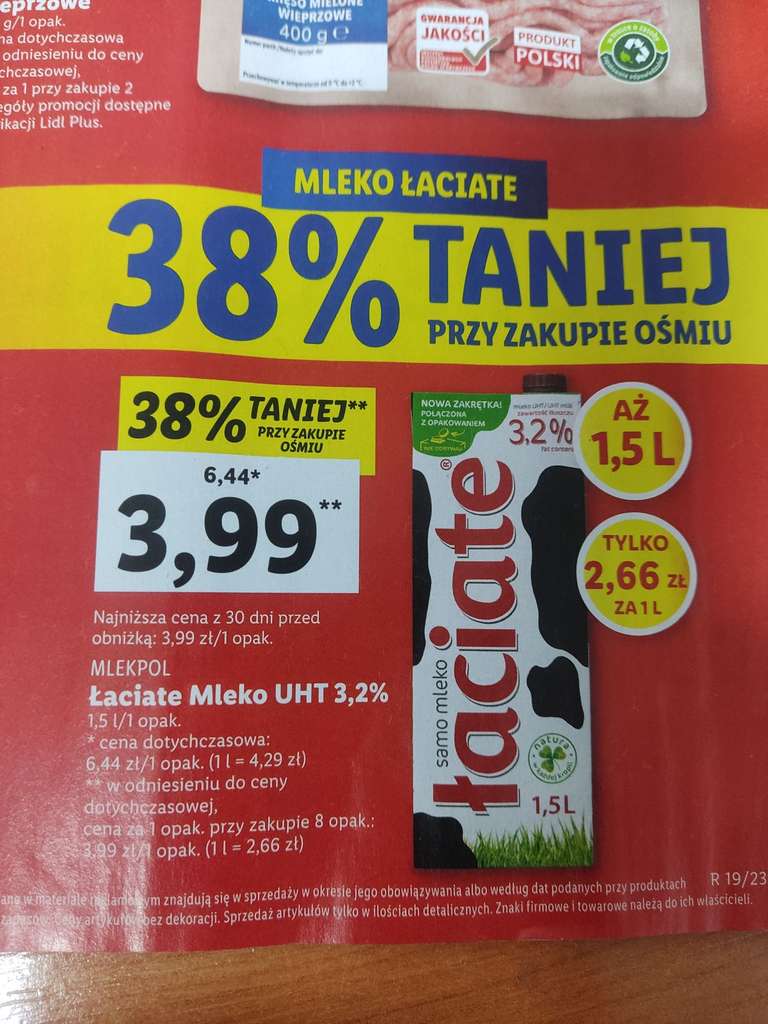 Mleko Łaciate 3,2% 1,5l - LIDL