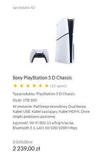 Konsola Sony PlayStation 5 D Chassis z napędem (Slim)