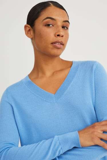 Sweter basic 100% wełna Merino (L-XXL) | Różowy (XL)