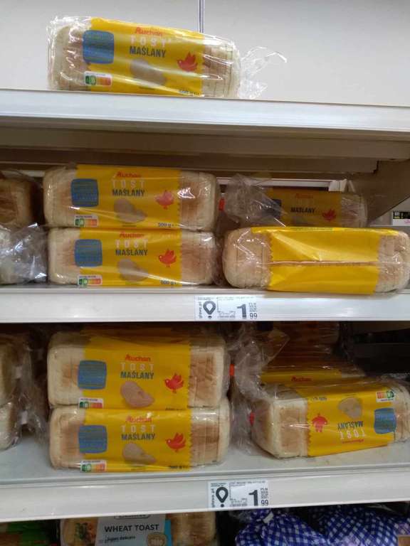 Chleb Tostowy maślany 500g Auchan + tylko do 24.04 ebon 50%