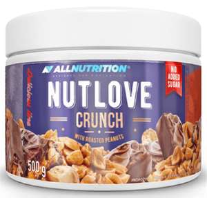 Krem do smarowania Nutlove Crunch - mleczna czekolada z orzeszkami ziemnymi, bez cukru - 500g