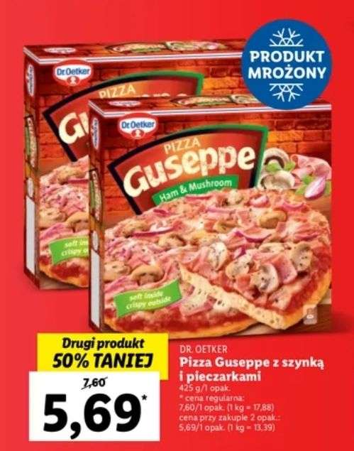 Pizza Guseppe Szynka z pieczarkami przy zakupie dwóch