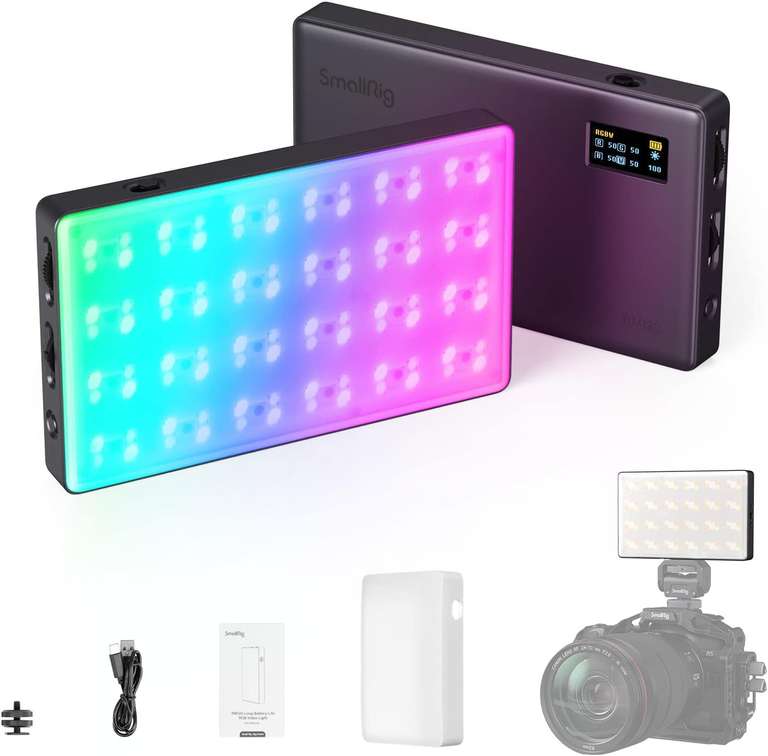 SMALLRIG RM120-3808 lampa do wideo LED RGB, 5000 mAh, fotograficzna, z ekranem OLED z Prime