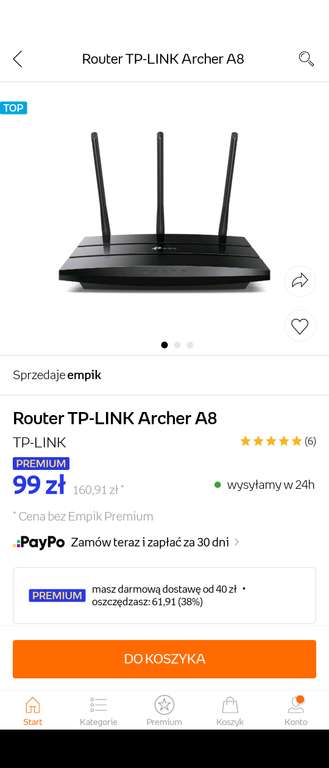 Router TP-LINK Archer A8 (możliwe 99zł)