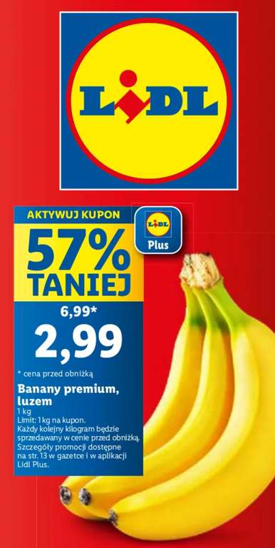 Banany premium 1kg @Lidl