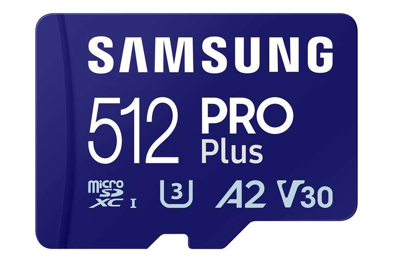 Samsung PRO Plus karta microSD + adapter SD, 512 GB, UHS-I U3, Full HD i 4K UHD, odczyt 180 MB/s, zapis 130 MB/s, MB-MD512SA/EU 40.3€