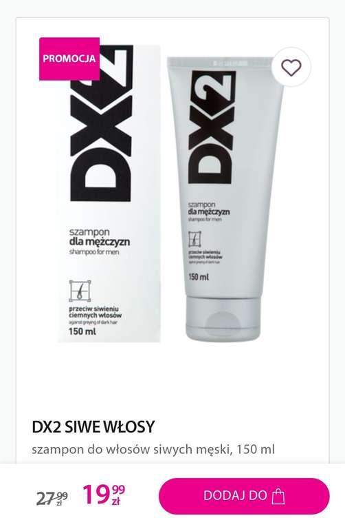 Szampon DX2 przeciw siwieniu ciemnych włosów, Dostawa w drogerii za darmo