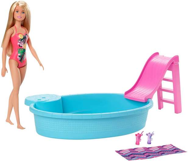Lalka Barbie GHL91 z basenem ze zjeżdżalnią za 39,99 zł @Amazon.pl