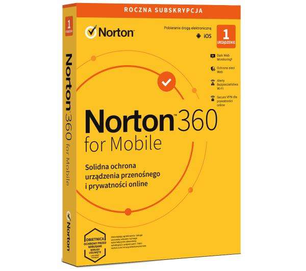Antywirus Norton 360 Mobile iOS (1 urządzenie / 1 rok) [kod aktywacyjny] i inne Norton