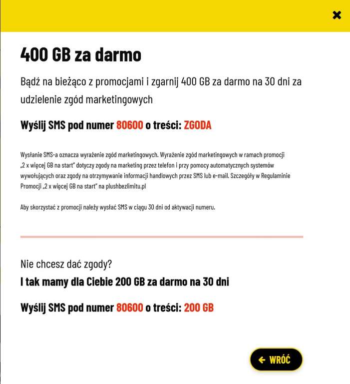 422 GB internet na kartę PLUSH za 5 zł na 30 dni 5G LTE
