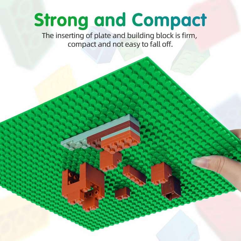 HOTUT płytka konstrukcyjna | 25,5x25,5 cm | 8 sztuk (5,63 zł za sztukę) | kompatybilna z LEGO | darmowa dostawa z Amazon Prime