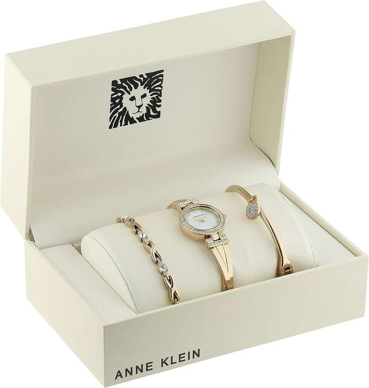 Anne Klein Damski wysokiej jakości kryształowy zegarek i bransoletka z akcentami