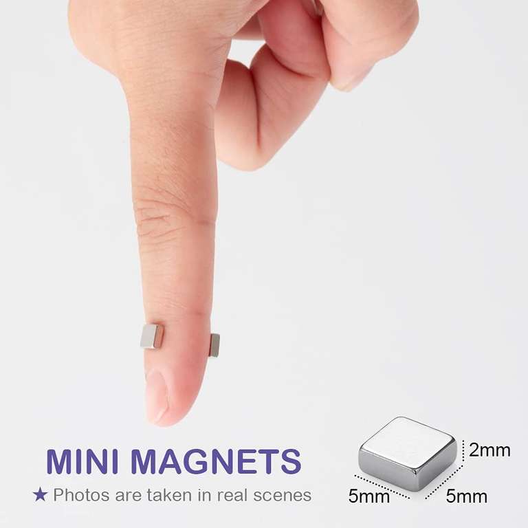 Kwadratowe magnesy neodymowe 100 szt. 5 mm x 5 mm x 2 mm