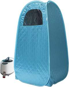 KOVFBRO Przenośna sauna parowa 2L 1000W 220V Generator pary do sauny SPA większy namiot Schudnij Terapia detoksykacyjna Niebieska