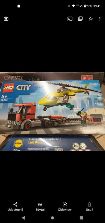 LEGO City Laweta helikoptera ratunkowego 60343 — zestaw konstrukcyjny (215 elementów)