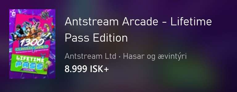 Antstream Xbox Lifetime Pass Islandia bez VPN