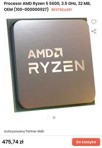 Procesor AMD Ryzen 5 5600, 3.5 GHz, 32 MB, OEM (100-000000927)