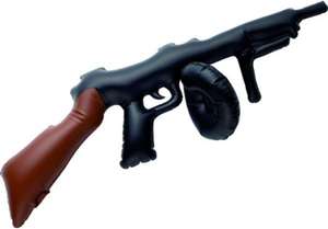 Balon zabawka nadmuchiwany czarny pistolet Tommy Gun 80 cm | darmowa dostawa z Amazon Prime