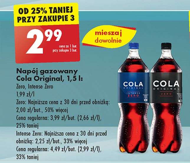 Cola Original Zero/Zero Intense