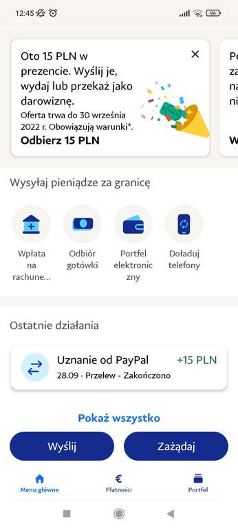 Zgarnij w prezencie 15 zł w aplikacji PayPal wybrane konta