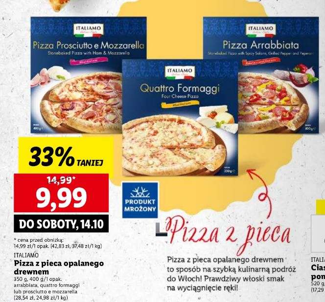 Pizze Italiamo w Lidlu - 9,99 zł szt