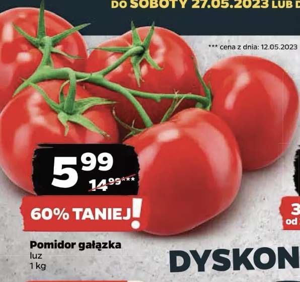 Pomidory 5,99 zł/kg netto