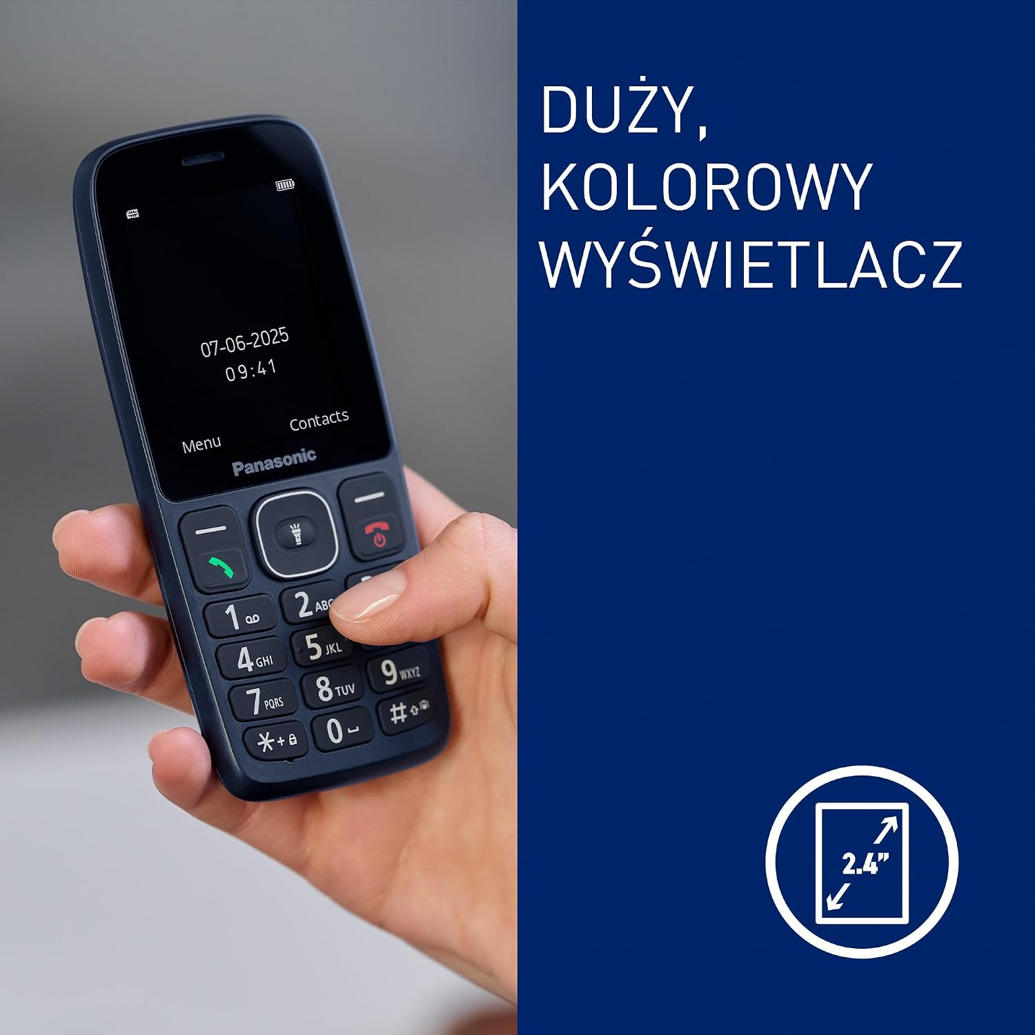 Telefon komórkowy Panasonic KX-TF400 (4G VoLTE, 8 dni czuwania, USB-C, latarka, jack 3,5mm, Bluetooth , IP44) @Amazon.pl