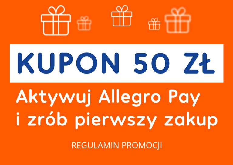 Kupon 50 zł za pierwszy zakup przez Allegro Pay (MWZ 30zł) @ Allegro