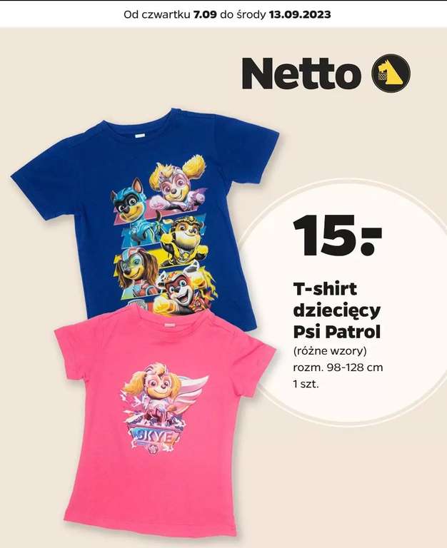 T-shirt dziecięcy Psi Patrol (różne wzory) - 98-128cm | NETTO