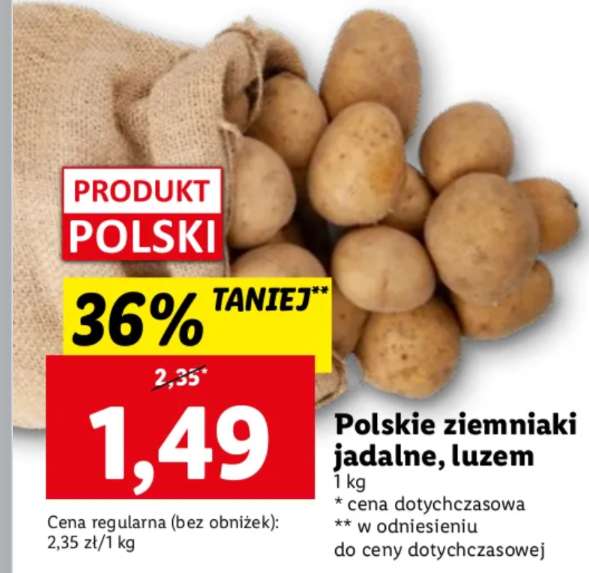 Ziemniaki za 1 złoty 49 groszy kilo. Lidl