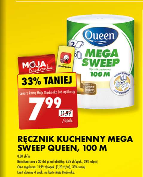 Queen Mega Sweep Ręcznik kuchenny 100 m @Biedronka
