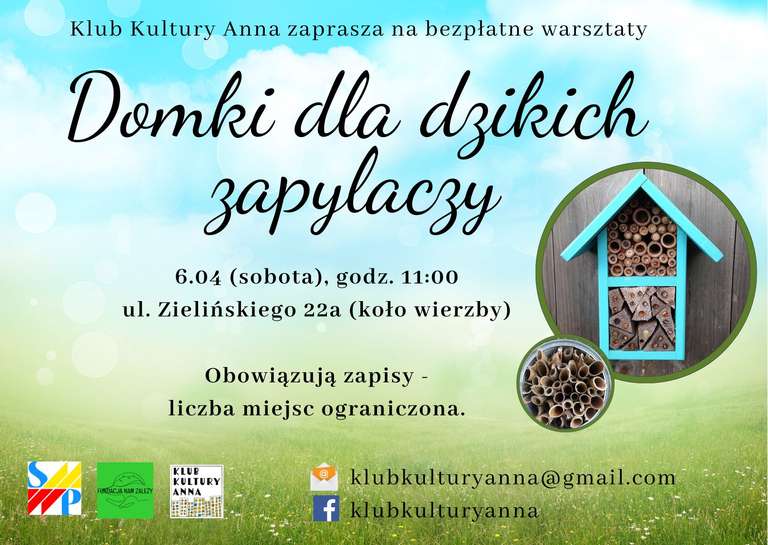 Stwórz własny domek dla dzikich zapylczy, podczas bezpłatnych warsztatów w Klubie Kultury Anna we Wrocławiu i zabierz go do ogrodu