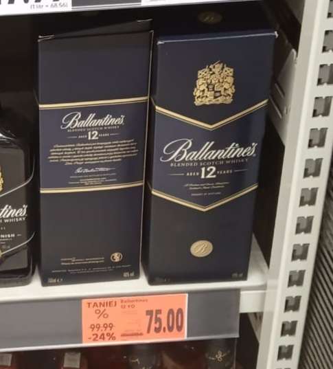 Whisky Ballantines 12 YO 0,7l w pudełeczku za 75zł. (z 99,99zł.) - Kaufland