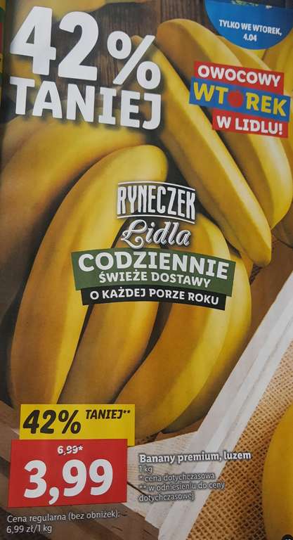 Banany premium, luzem 1kg @Lidl
