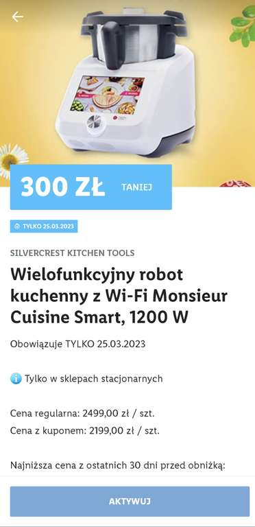 Stacjonarnie w lidlu _ Wielofunkcyjny robot kuchenny z Wi-Fi Monsieur Cuisine Smart, 1200 W