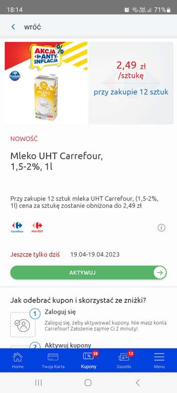 Mleko 1.5% @Carrefour