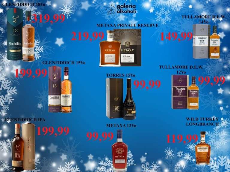 Świąteczna promocja na alkohole np. Whisky Dewar's 15 YO 99,99zł