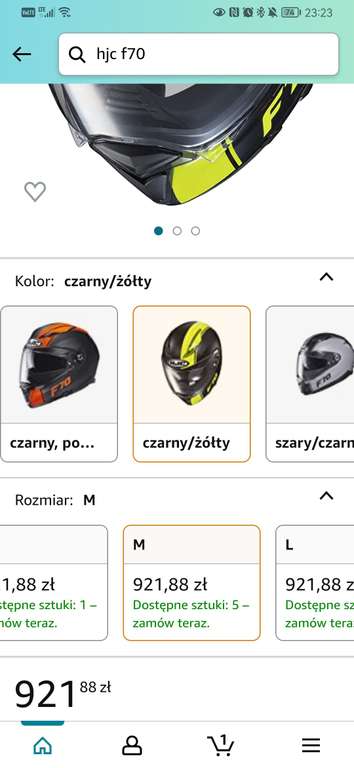 Amazon PL / HJC F70 kask motocyklowy integralny, różne kolory i rozmiary