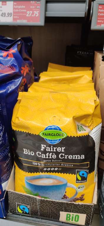 Kawa ziarnista Fairer Bio Caffe Crema 100% Arabica 1kg. LIDL