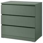 Komoda MALM, 3 szuflady, zielonoszary, 80x78 cm | Ikea Katowice - Okazje na okrągło
