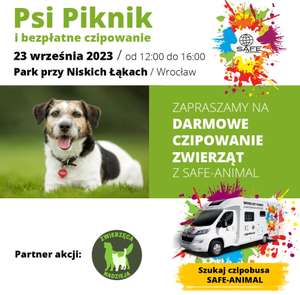 23.09.2023 Wrocław - Dni Trójkąta - Psi Piknik a na nim bezpłatne czipowanie w Czipobusie.