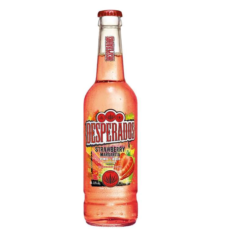 Piwo Desperados Strawberry Margarita, duża butelka bzw 580ml. BIEDRONKA