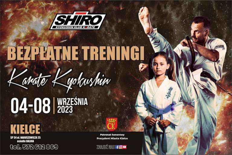Bezpłatne zajęcia karate kyokushin dla wszystkich w Klubie Karate Kyokushin SHIRO w Kielcach